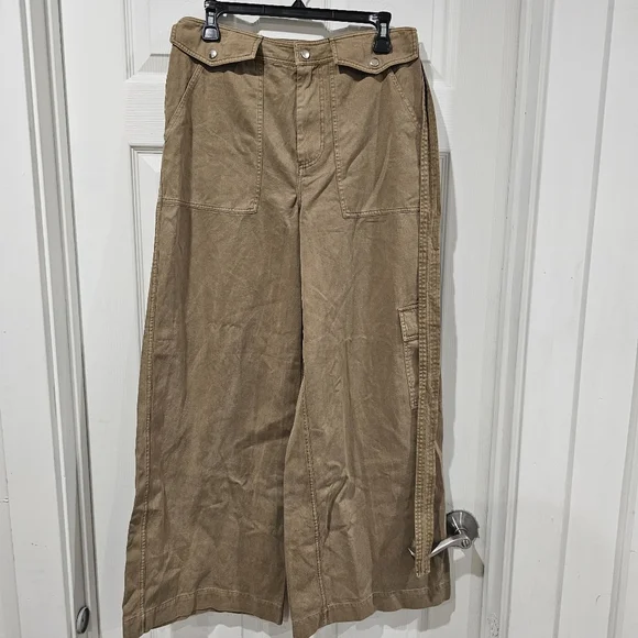Staud Brayden belted cotton-twill wide-leg pants - Picture 4 of 7